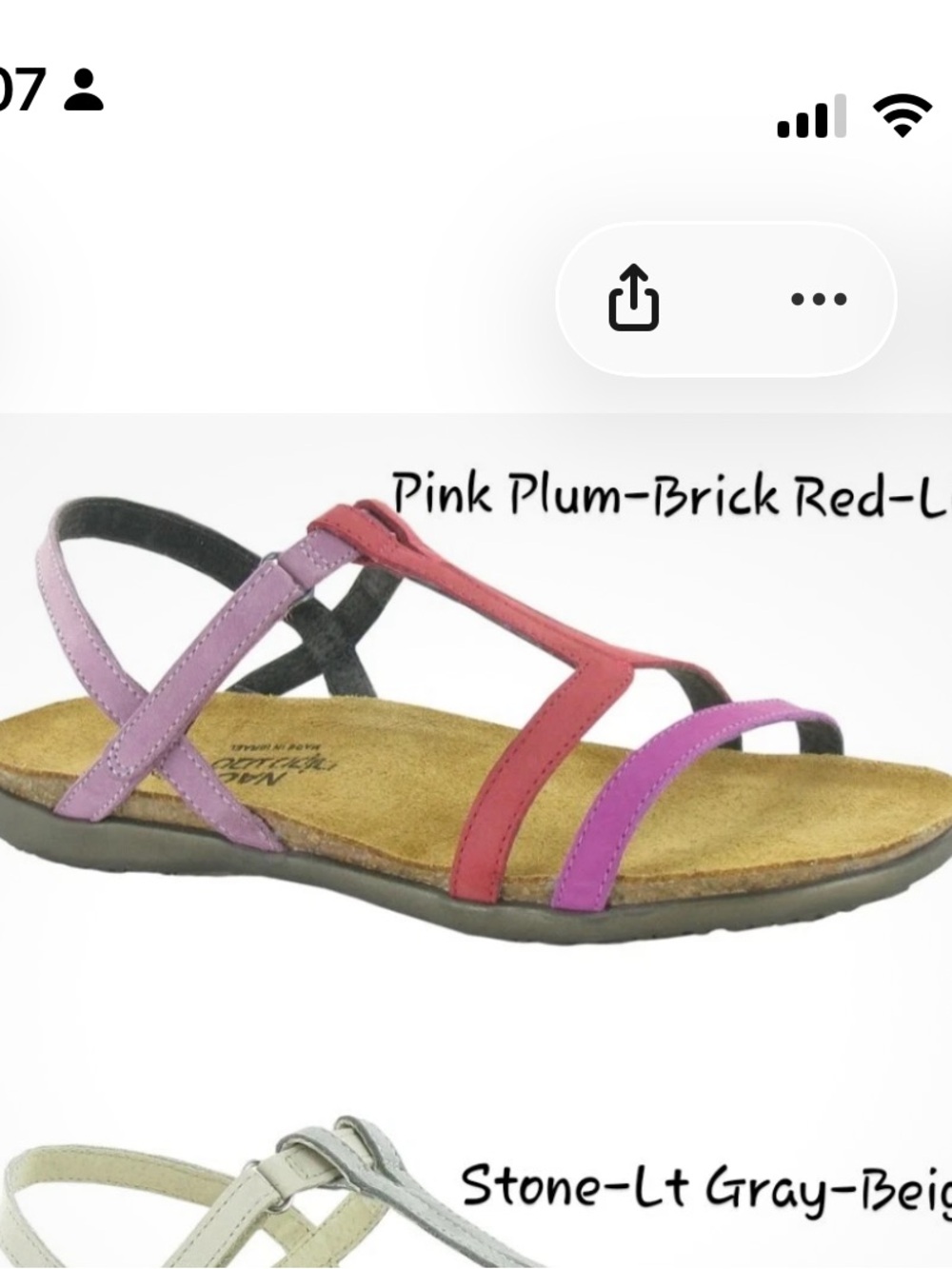 Naot Judith Multi-Stripe Women's Sandal Women’s 41/10 10.5 Comfort Travel